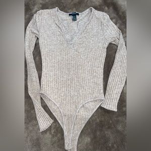 Forever 22 v-neck long sleeve bodysuit